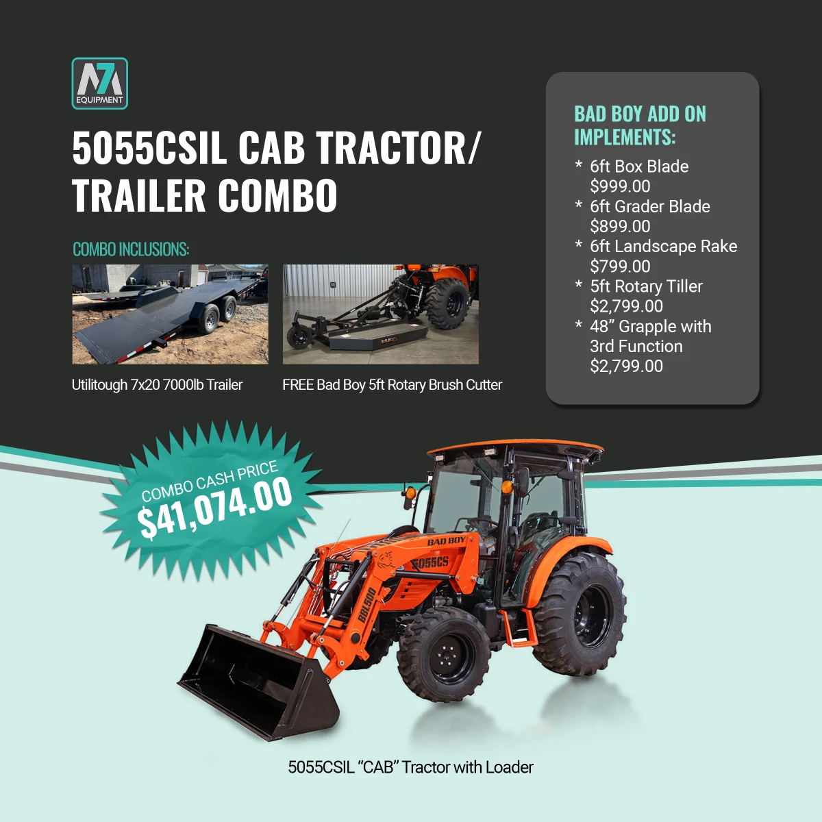 Bad Boy 5055CSIL CAB Tractor